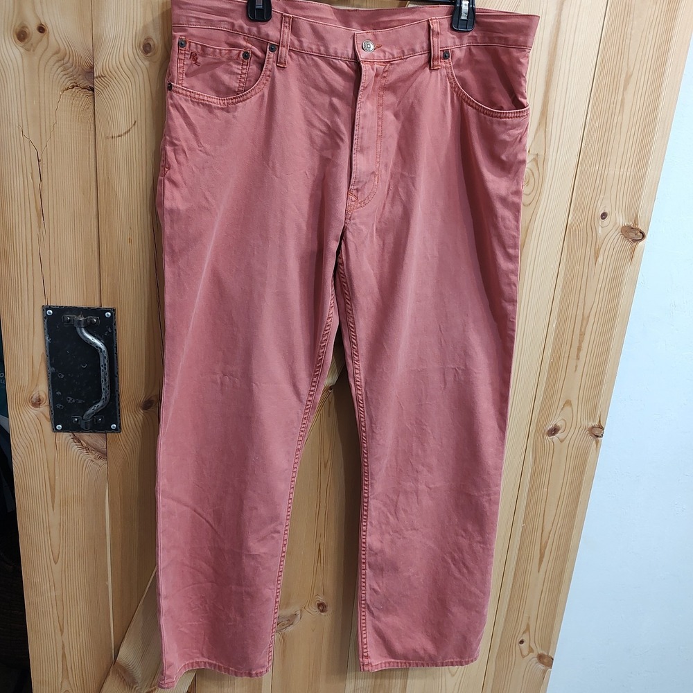 Polo Ralph Lauren Jeans Red Sz Mens 38x30 Embroidered Straight Leg Cotton Preppy